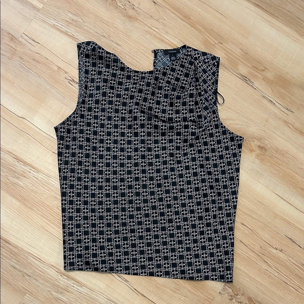 Halogen Black and Cream Geometric Tank Top
